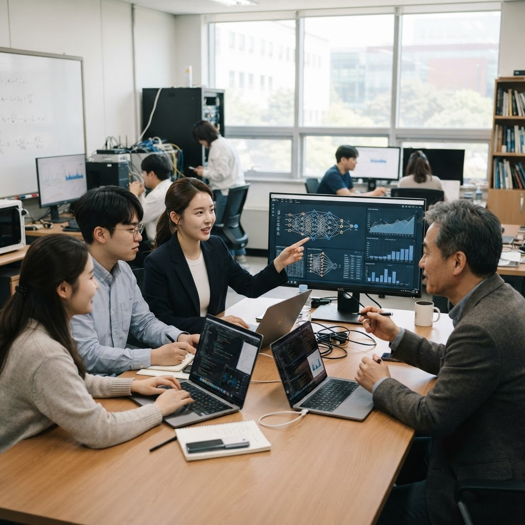 경상국립대학교와의 산학 공동 AI 연구개발 협력 현장